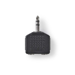 Nedis Stereo Audio Adapter | 3.5 mm Hane | 2x 3.5 mm, Hona | Nickelplaterad | Rak | ABS | Svart | 1 st. | Låda Nedis Stereo Audio Adapter | 3.5 mm Hane | 2x 3.5 mm, Hona | Nickelplaterad | Rak | ABS | Svart | 1 st. | Låda