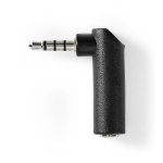 Nedis Stereo Audio Adapter | 3.5 mm Hane | 3.5 mm Hona | Nickelplaterad | Vinklat 90° | Metall | Svart | 1 st. | Låda