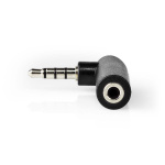 Nedis Stereo Audio Adapter | 3.5 mm Hane | 3.5 mm Hona | Nickelplaterad | Vinklat 90° | Metall | Svart | 1 st. | Låda