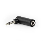 Nedis Stereo Audio Adapter | 3.5 mm Hane | 3.5 mm Hona | Nickelplaterad | Vinklat 90° | Metall | Svart | 1 st. | Låda