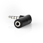 Nedis Stereo Audio Adapter | 3.5 mm Hane | 3.5 mm Hona | Nickelplaterad | Vinklat 90° | Metall | Svart | 1 st. | Låda