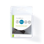 Nedis Stereo Audio Adapter | 3.5 mm Hane | 3.5 mm Hona | Nickelplaterad | Vinklat 90° | Metall | Svart | 1 st. | Låda