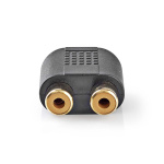 Nedis Stereo Audio Adapter | 3.5 mm Hane | 2x RCA Hona | Guldplaterad | Rak | ABS | Svart | 10 st. | Kuvert