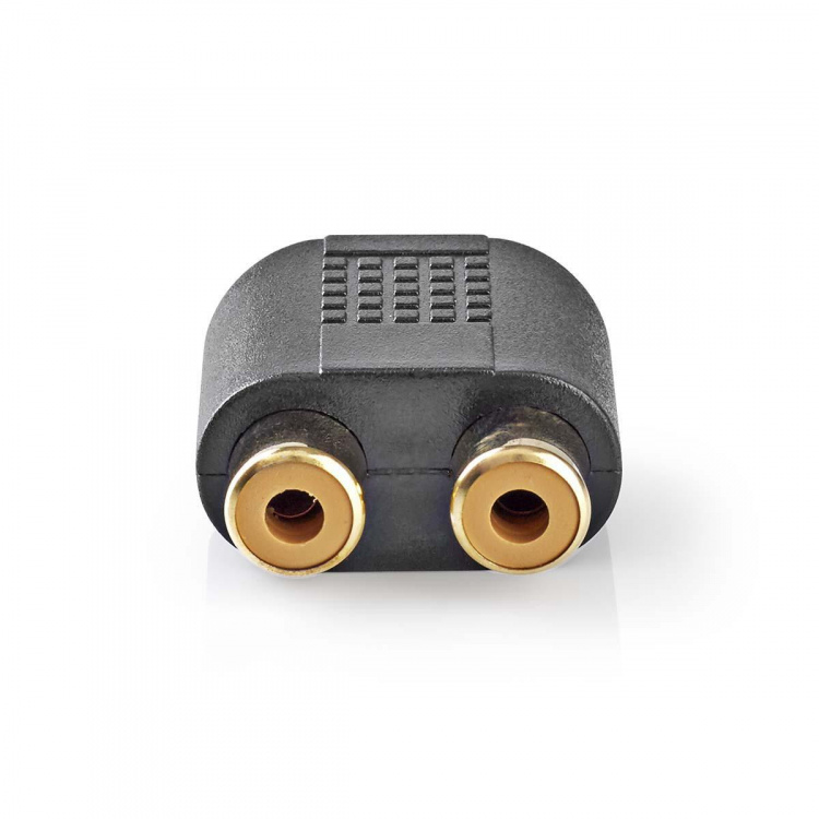 Nedis Stereo Audio Adapter | 3.5 mm Hane | 2x RCA Hona | Guldplaterad | Rak | ABS | Svart | 10 st. | Kuvert
