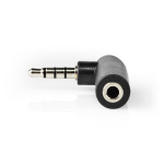 Nedis Stereo Audio Adapter | 3.5 mm Hane | 3.5 mm Hona | Nickelplaterad | Vinklat 90° | Metall | Svart | 10 st. | Plastpåse Nedis Stereo Audio Adapter | 3.5 mm Hane | 3.5 mm Hona | Nickelplaterad | Vinklat 90° | Metall | Svart | 10 st. | Plastpåse