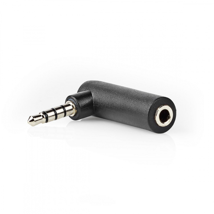 Nedis Stereo Audio Adapter | 3.5 mm Hane | 3.5 mm Hona | Nickelplaterad | Vinklat 90° | Metall | Svart | 10 st. | Plastpåse Nedis Stereo Audio Adapter | 3.5 mm Hane | 3.5 mm Hona | Nickelplaterad | Vinklat 90° | Metall | Svart | 10 st. | Plastpåse