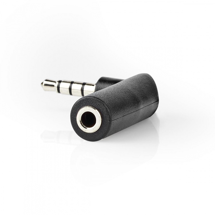 Nedis Stereo Audio Adapter | 3.5 mm Hane | 3.5 mm Hona | Nickelplaterad | Vinklat 90° | Metall | Svart | 10 st. | Plastpåse Nedis Stereo Audio Adapter | 3.5 mm Hane | 3.5 mm Hona | Nickelplaterad | Vinklat 90° | Metall | Svart | 10 st. | Plastpåse