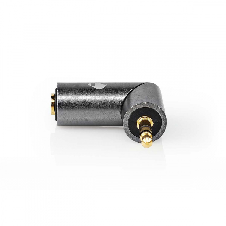 Nedis Stereo Audio Adapter | 3.5 mm Hane | 3.5 mm Hona | Guldplaterad | Rak | Metall | Grått Med Metall / Guld | 1 st. | Kartong med täckt fönster