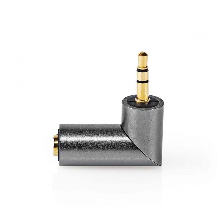 Nedis Stereo Audio Adapter | 3.5 mm Hane | 3.5 mm Hona | Guldplaterad | Rak | Metall | Grått Med Metall / Guld | 1 st. | Kartong med täckt fönster