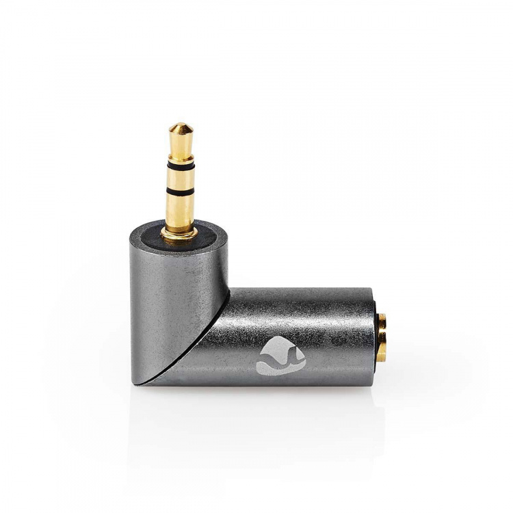 Nedis Stereo Audio Adapter | 3.5 mm Hane | 3.5 mm Hona | Guldplaterad | Rak | Metall | Grått Med Metall / Guld | 1 st. | Kartong med täckt fönster