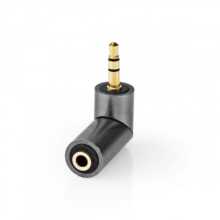 Nedis Stereo Audio Adapter | 3.5 mm Hane | 3.5 mm Hona | Guldplaterad | Rak | Metall | Grått Med Metall / Guld | 1 st. | Kartong med täckt fönster