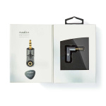 Nedis Stereo Audio Adapter | 3.5 mm Hane | 3.5 mm Hona | Guldplaterad | Rak | Metall | Grått Med Metall / Guld | 1 st. | Kartong med täckt fönster