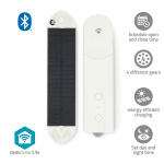 Nedis SmartLife Robot med Gardin | Kabelsystem | Panelgardiner / Romerska persienner / Rullgardiner | Solar Powered / Strömadapter | 2000 mAh | Bluetooth® | Vit