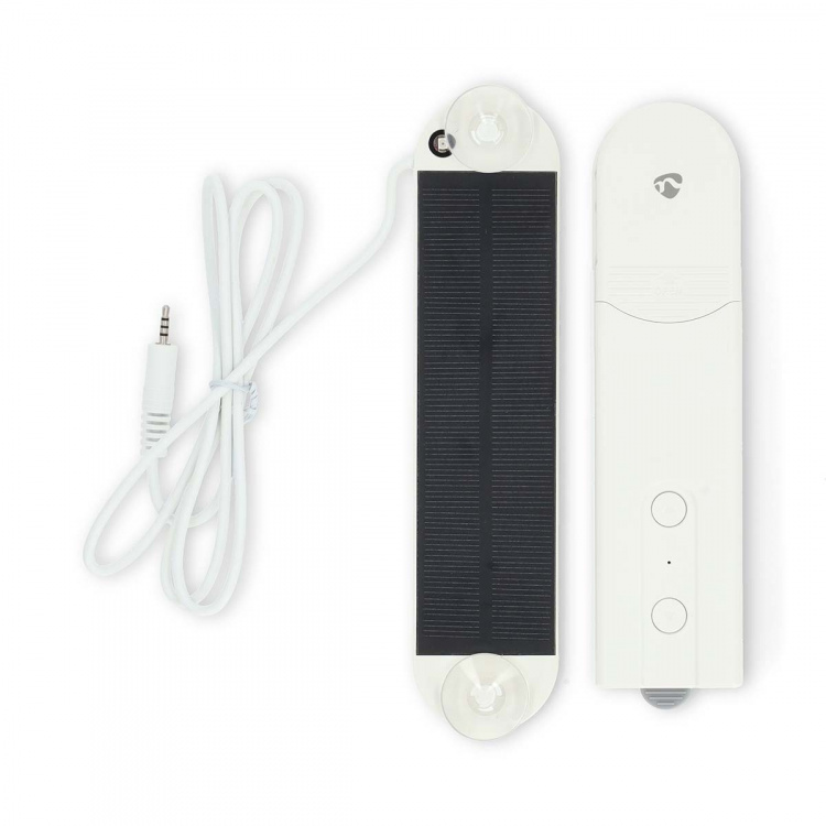 Nedis SmartLife Robot med Gardin | Kabelsystem | Panelgardiner / Romerska persienner / Rullgardiner | Solar Powered / Strömadapter | 2000 mAh | Bluetooth® | Vit