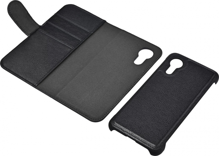 Essentials Samsung XCover 5 PU wallet, detach, 3 cards, Black