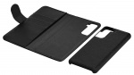 Essentials Samsung S21 PU wallet, detachable, 3 cards, Black