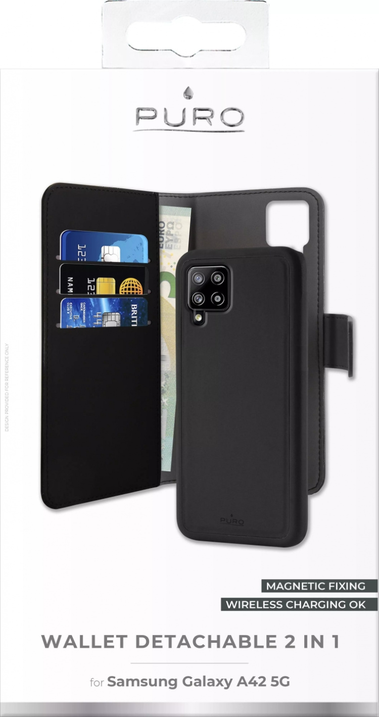 Puro Samsung Galaxy A42 5G EcoLeather Wallet Detach black Puro Samsung Galaxy A42 5G EcoLeather Wallet Detach black