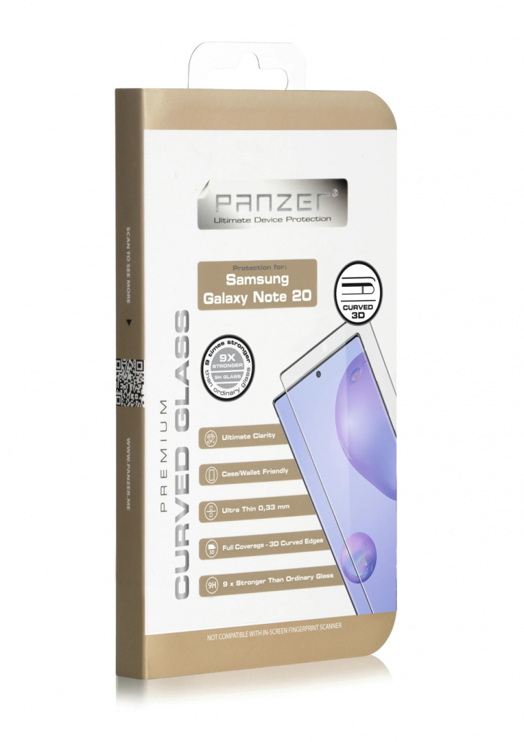 panzer Samsung Galaxy Note 20, Curved Glass, Black