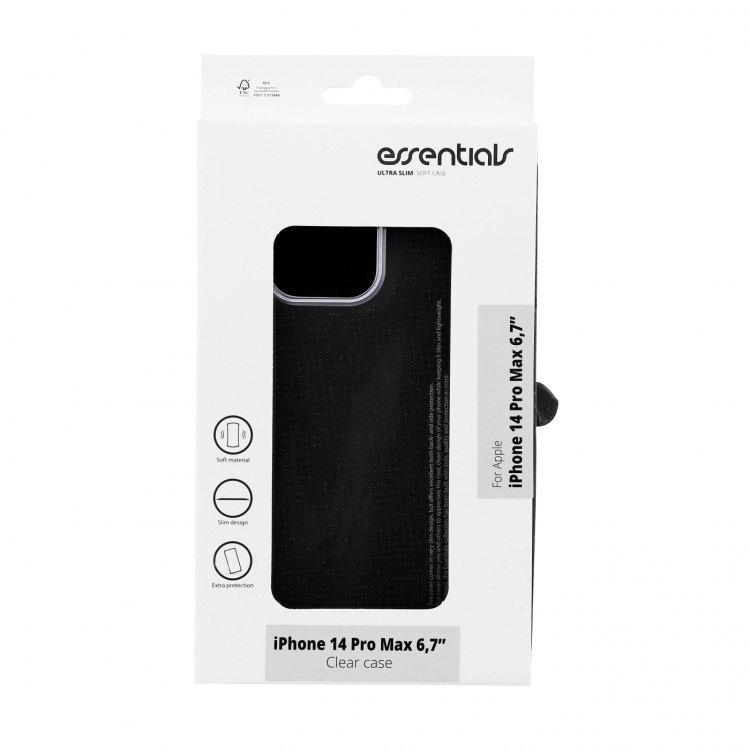 Essentials iPhone 14 Pro Max TPU back cover, Transparent