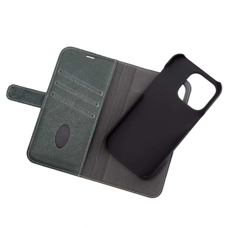 Essentials iPhone 14 Pro Leather wallet,detachable,Green