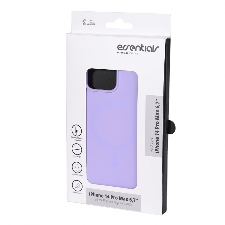Essentials iPhone 14 Pro Max Silicone Mag back cov,Purpl