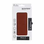 Essentials iPhone 15 leather Mag wallet, detachable, magnetic, brown