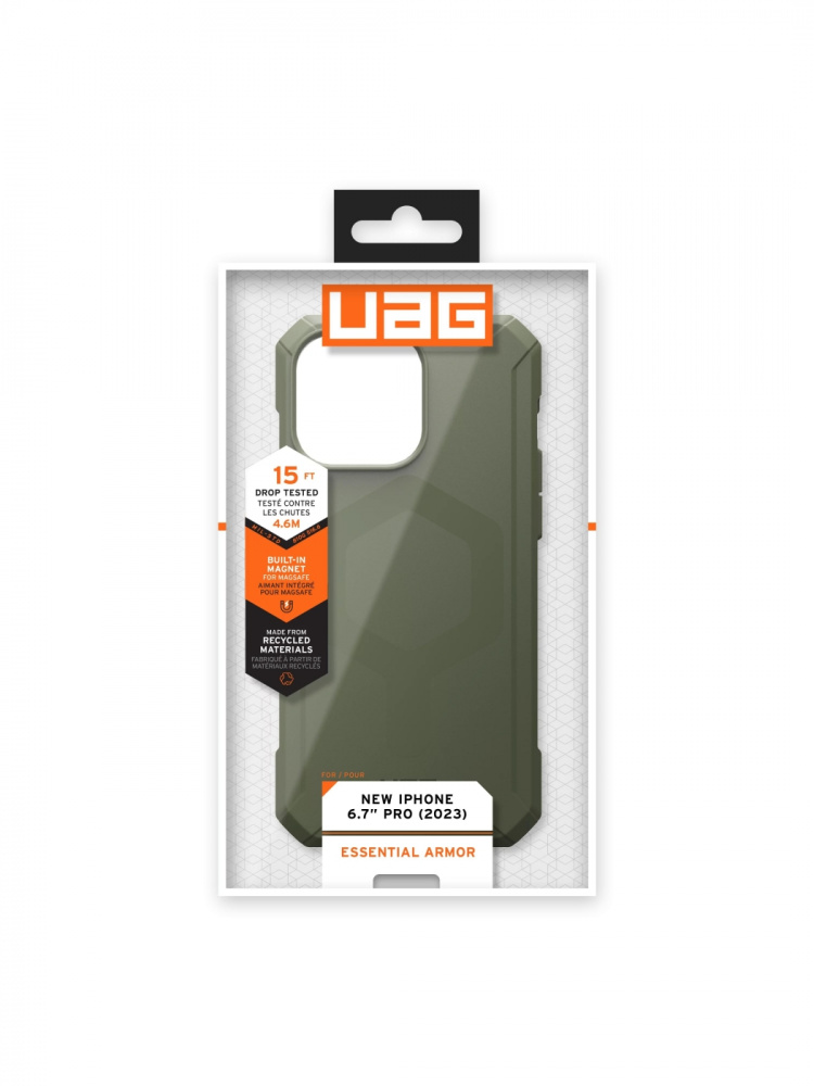 Urban Armor Gear iPhone 15 Pro Max Essential Armor Magsafe - Olive Drab