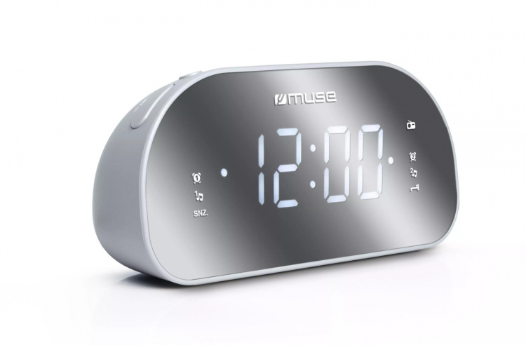 MUSE M-170-CMR Clock radio FM Dual alarm mirror screen