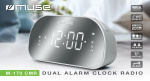 MUSE M-170-CMR Clock radio FM Dual alarm mirror screen