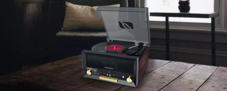 MUSE MT-112 W Turntable Micro system FM BT CD USB Retro