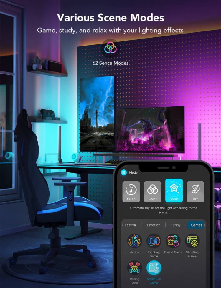 Govee DreamView G1 Pro Gaming Light Kit - ljussats för spel, 2 st