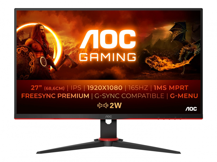 AOC Gamingskärm 27G2SPAE/BK 27 1920 x 1080 (Full HD) VGA (HD-15) HDMI DisplayPort 165Hz
