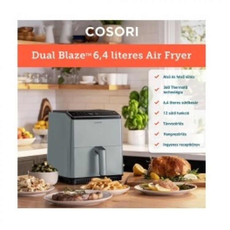 Cosori Dual Blaze CAF-P583S-AEUR Airfryer 1.7kW ljusgrå