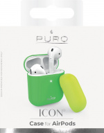 Puro Icon Fluo, Silicone Case för AirPods, Grön