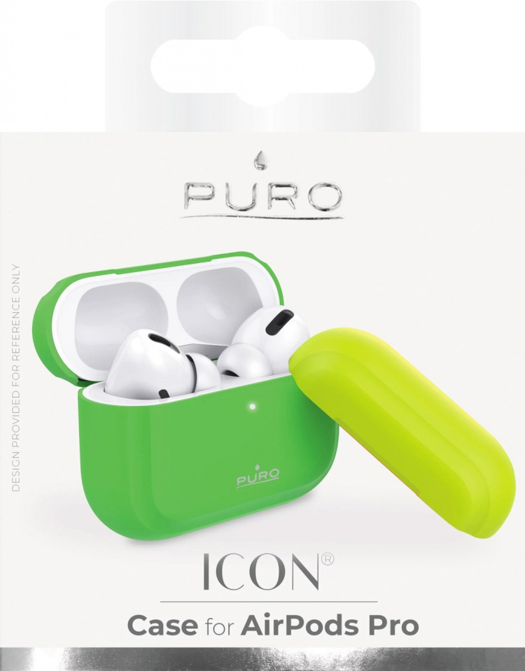 Puro Icon Fluo, Silicone Case för AirPods Pro, Grön