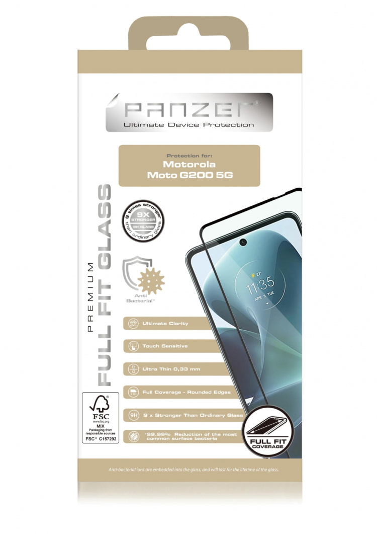 panzer Motorola Moto G200 Full Fit Glass Black