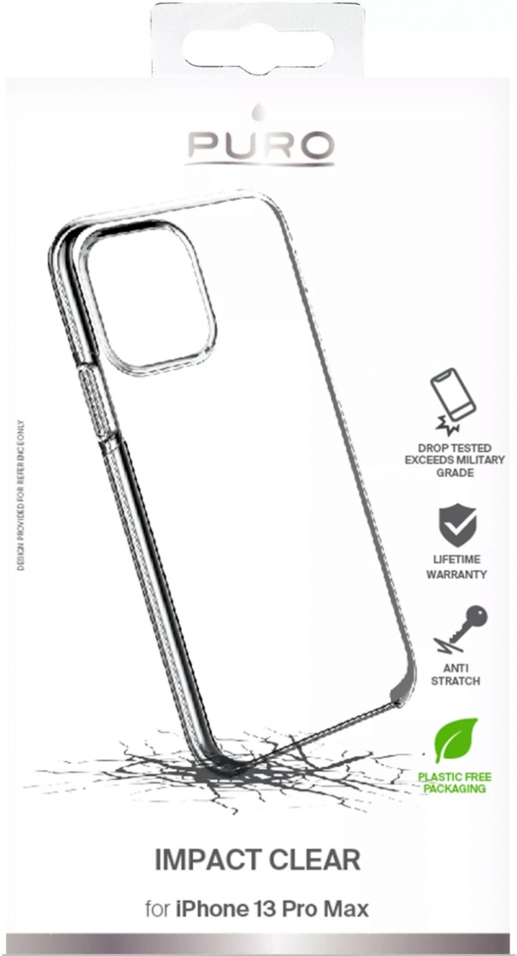 Puro iPhone 13 Pro Max Impact Clear Cover, Transparent