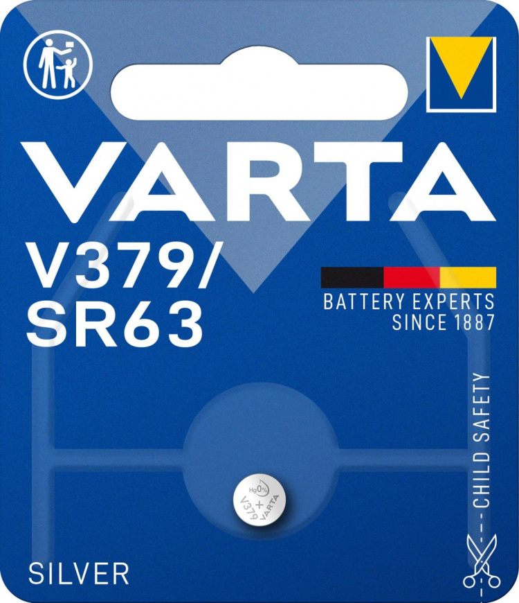 Varta V379/SR63 Silvermynt 1 förpackning