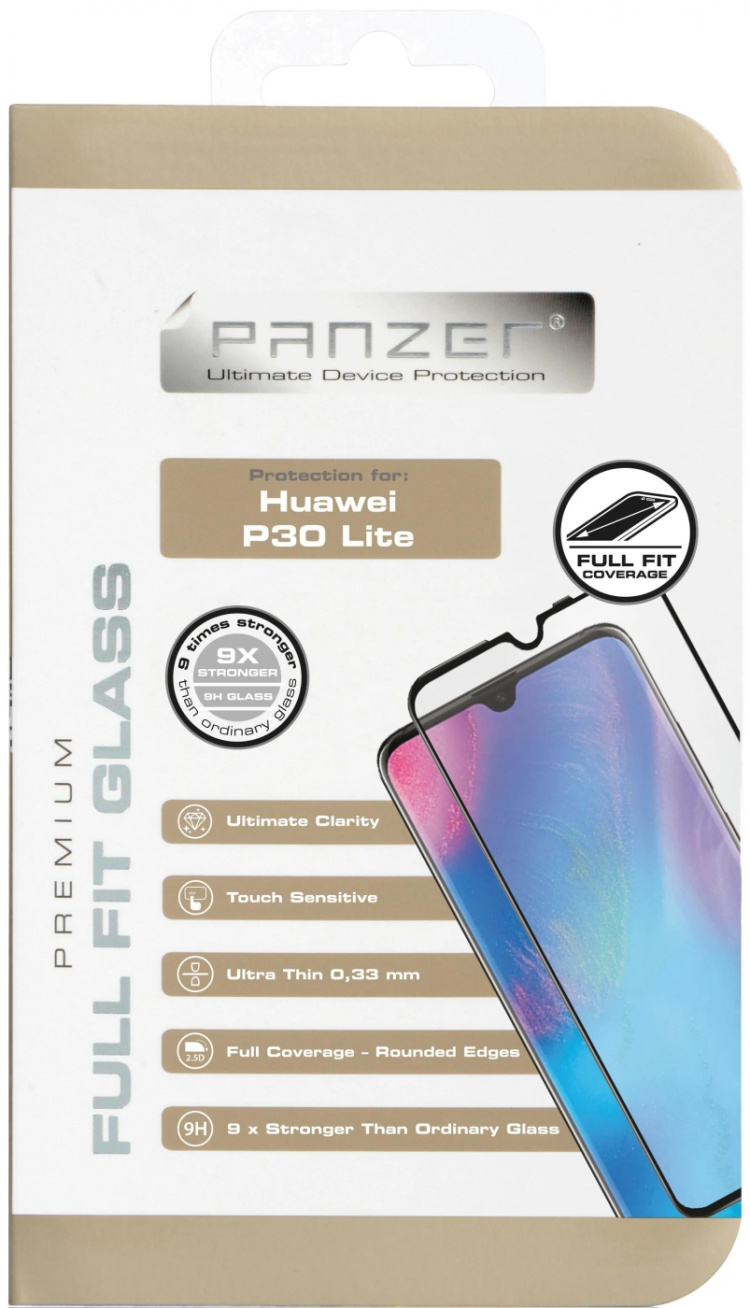 panzer Huawei P30 Lite, Full-Fit Glass, Black