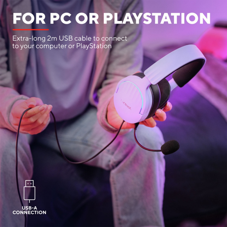 Trust GXT 490P Fayzo Gamingheadset 7.1 USB Eco Lila Trust GXT 490P Fayzo Gamingheadset 7.1 USB Eco Lila