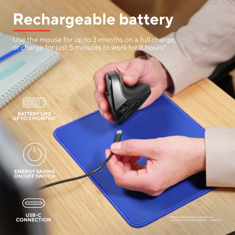 Trust Bayo II Trådlös ergonomisk mus Svart Trust Bayo II Trådlös ergonomisk mus Svart