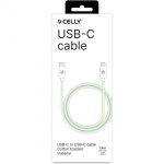 Celly USB-C - USB-C-kabel 60W 1,5 m Grön Celly USB-C - USB-C-kabel 60W 1,5 m Grön