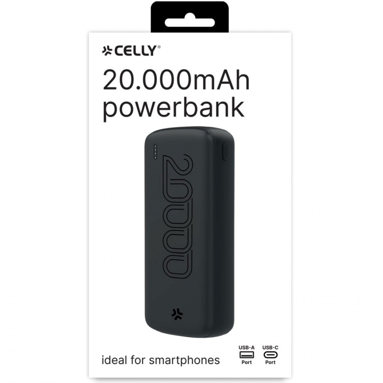 Celly PowerBank 20.000 mAh 10,5W Svart