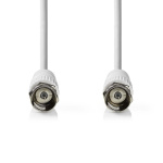 Nedis Satellite & Antenn kabel | F Hane | F Hane | Nickelplaterad | 75 Ohm | Dubbelskärmad | 1.00 m | Rund | PVC | Vit | Label Nedis Satellite & Antenn kabel | F Hane | F Hane | Nickelplaterad | 75 Ohm | Dubbelskärmad | 1.00 m | Rund | PVC | Vit | Label