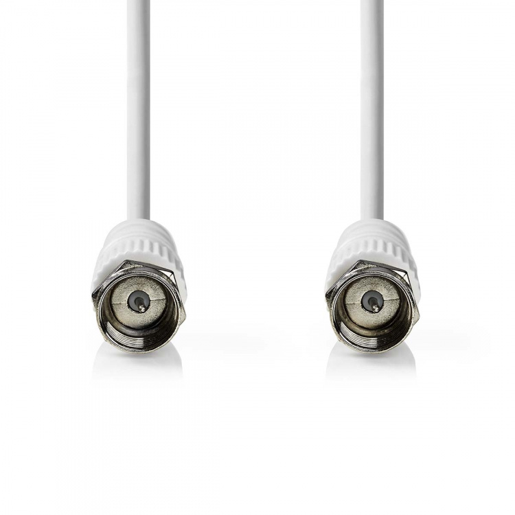 Nedis Satellite & Antenn kabel | F Hane | F Hane | Nickelplaterad | 75 Ohm | Dubbelskärmad | 1.00 m | Rund | PVC | Vit | Label Nedis Satellite & Antenn kabel | F Hane | F Hane | Nickelplaterad | 75 Ohm | Dubbelskärmad | 1.00 m | Rund | PVC | Vit | Label