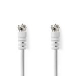 Nedis Satellite & Antenn kabel | F Hane | F Hane | Nickelplaterad | 75 Ohm | Dubbelskärmad | 2.00 m | Rund | PVC | Vit | Label