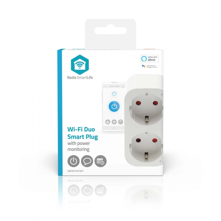 Nedis SmartLife Smart Plug | IP21 | Strömmätare | 3680 W | Type F (CEE 7/7) | 0 - 55 °C | Android™ / IOS | 2-vägs | Vit | 1 st Nedis SmartLife Smart Plug | IP21 | Strömmätare | 3680 W | Type F (CEE 7/7) | 0 - 55 °C | Android™ / IOS | 2-vägs | Vit | 1 st
