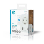 Nedis SmartLife Smart Plug | IP21 | Strömmätare | 3680 W | Type F (CEE 7/7) / 1x USB-C™ / 2x USB | 0 - 55 °C | Android™ / IOS | Vit | 1 st