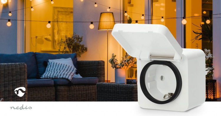 Nedis SmartLife Smart Plug | IP44 | Strömmätare | 3680 W | Type F (CEE 7/7) | -25 - 55 °C | Android™ / IOS | Vit | 1 st Nedis SmartLife Smart Plug | IP44 | Strömmätare | 3680 W | Type F (CEE 7/7) | -25 - 55 °C | Android™ / IOS | Vit | 1 st