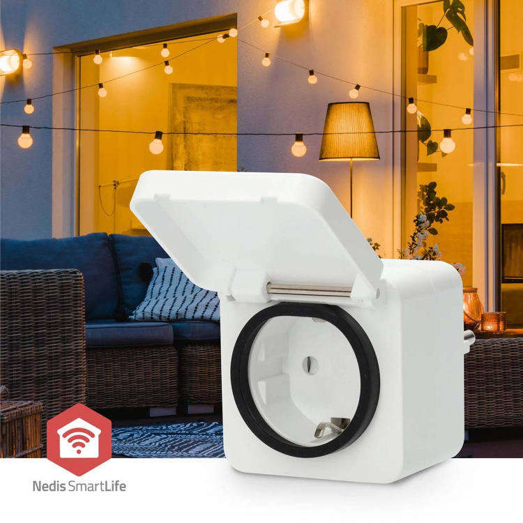 Nedis SmartLife Smart Plug | IP44 | Strömmätare | 3680 W | Type F (CEE 7/7) | -25 - 55 °C | Android™ / IOS | Vit | 1 st Nedis SmartLife Smart Plug | IP44 | Strömmätare | 3680 W | Type F (CEE 7/7) | -25 - 55 °C | Android™ / IOS | Vit | 1 st